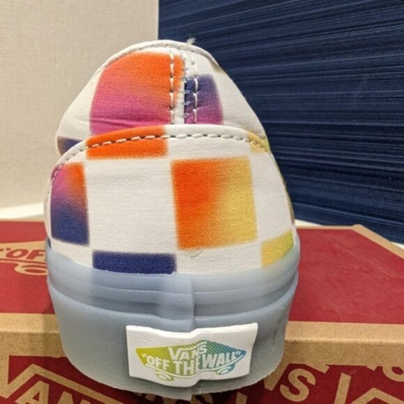 VANS Classic Slip On Sneakers, Soft Check Blue mid sole, Sz 6.5 - Picture 7 of 10